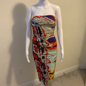 Roberto Cavalli “ Jungle “ bandeau tube dress